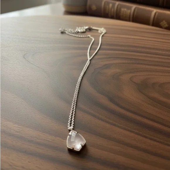 Kendra Scott Cory Pendant Necklace in Silver & Ivory Mother of Pearl - Picture 2 of 3